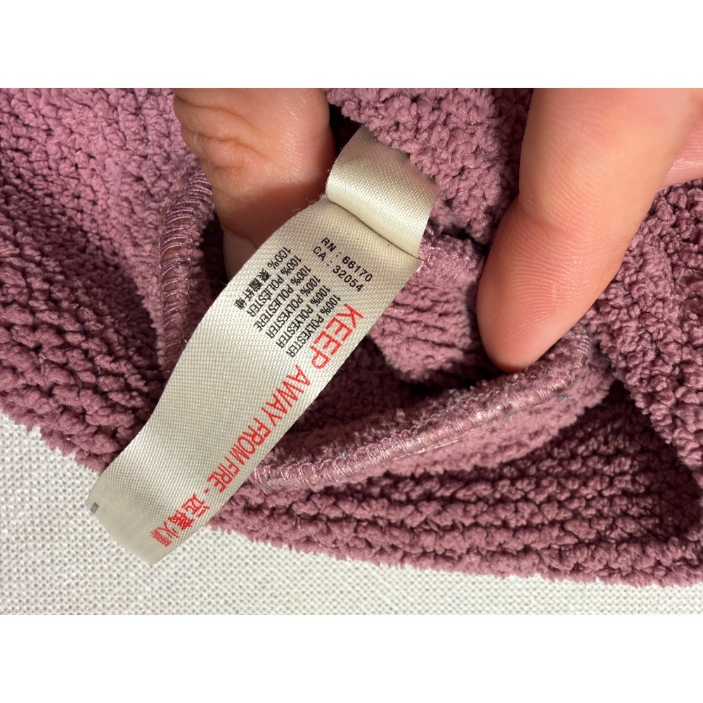 Free People Beach XS Mauve Textured Waffle Knit Crop Balloon Sleeve Sweatshirt - Picture 6 of 8